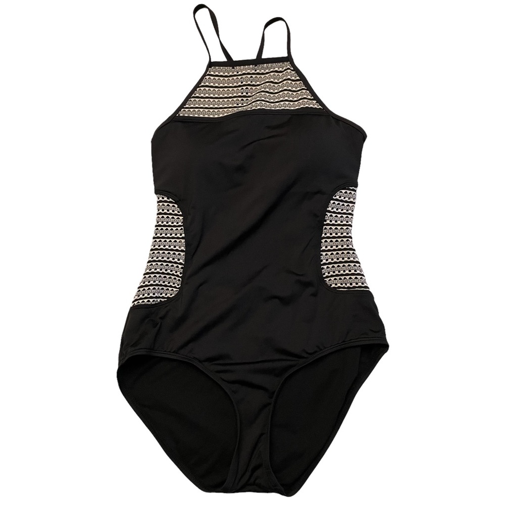 Liz Claiborne One Piece Black Slimming Swimsuit. Size 8